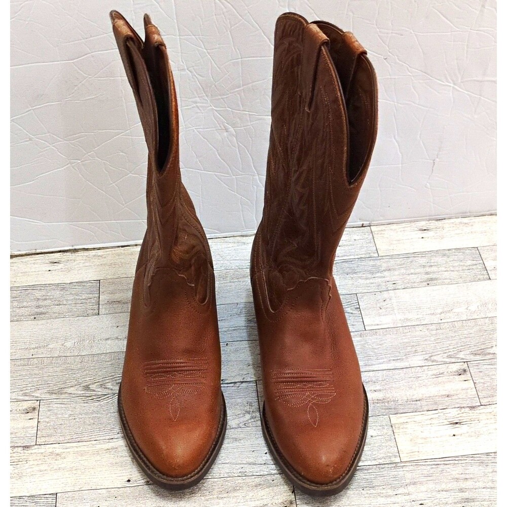 Nocona NB1202 Men's Brown Leather Western Cowboy Boots Pull-On Size 8